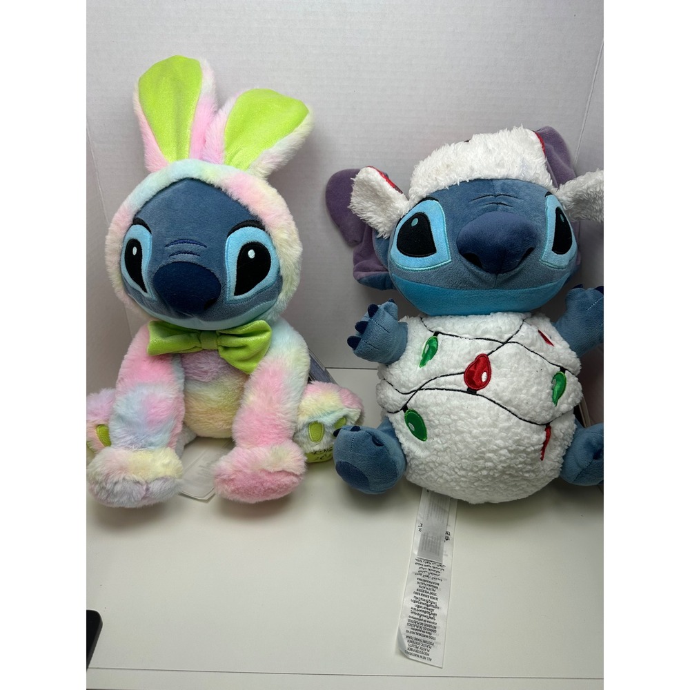 Disney Lilo & Stitch Plush Lot of 4 Christmas Sweater Bunny Holiday Lights Toy - Picture 8 of 11
